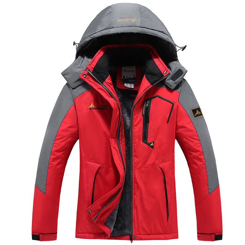 Men's three-layer thermo trekking jacket with removable hood and high-pile fleece lining Fashion Glam