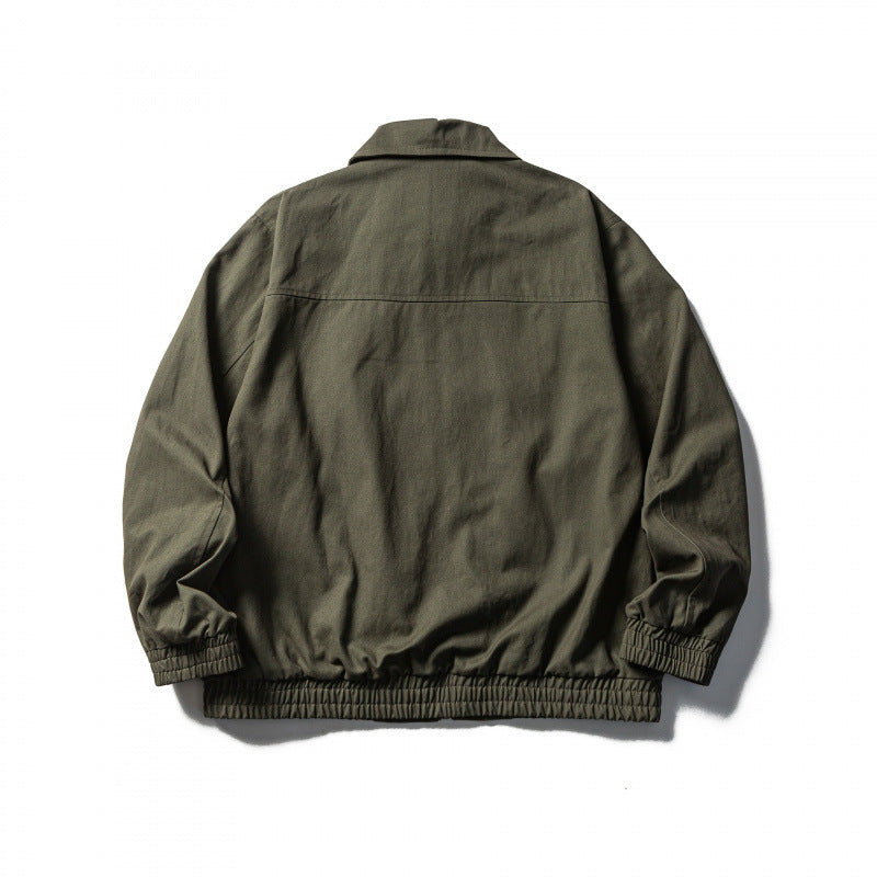 Men's Boxy Canvas Blouson with full zip and elastic cuffs Fashion Glam