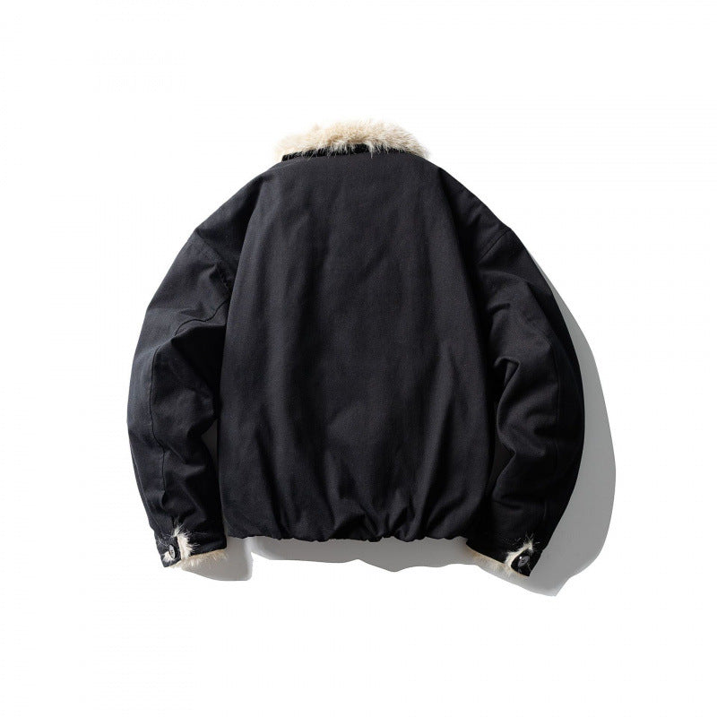 Men's short jacket in boxy bomber style with teddy trim and thermal lining Fashion Glam