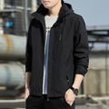 Men's Lightweight Hooded Softshell Jacket with Windproof Membrane and Minimalist Urban Cut Fashion Glam
