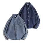 Unisex Boxy Denim Overshirt with patch chest pockets and rounded hem Fashion Glam