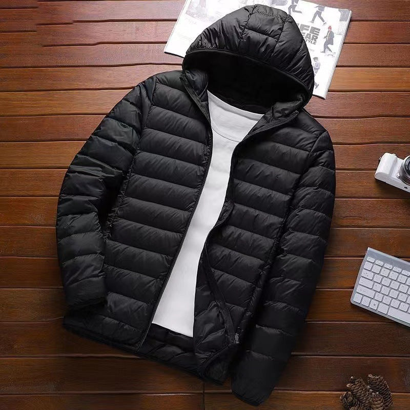 Men's nan ultra-light hooded quilted jacket with packing function and windproof shell Fashion Glam