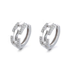 Ladies earrings with sparkling zirconia and modern design Fashion Glam
