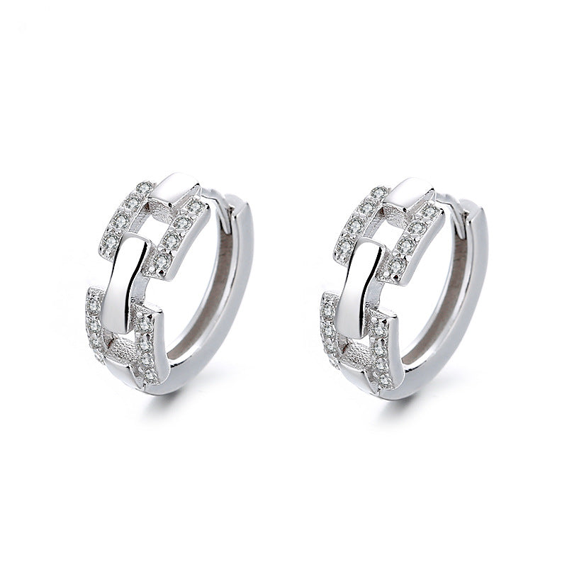Ladies earrings with sparkling zirconia and modern design Fashion Glam