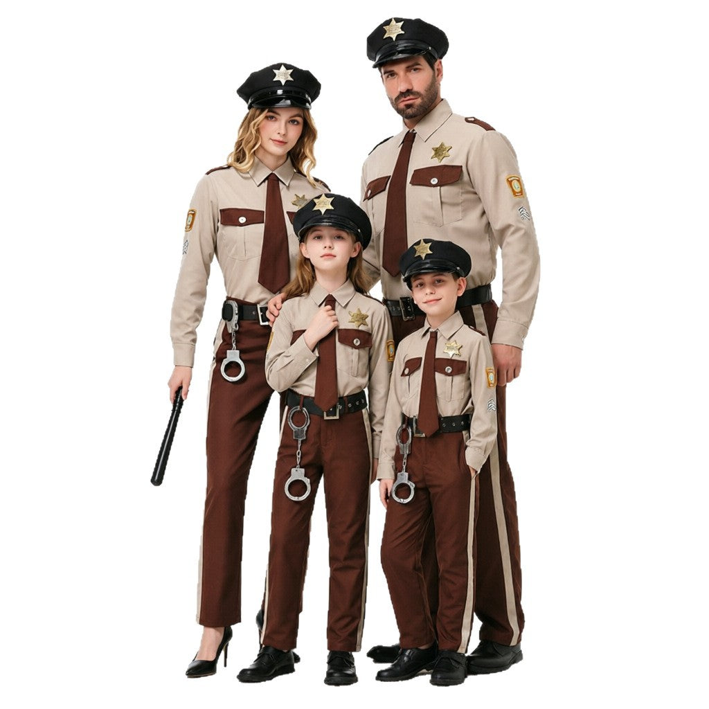 Men's police costume with decorative uniform and accessories Fashion Glam