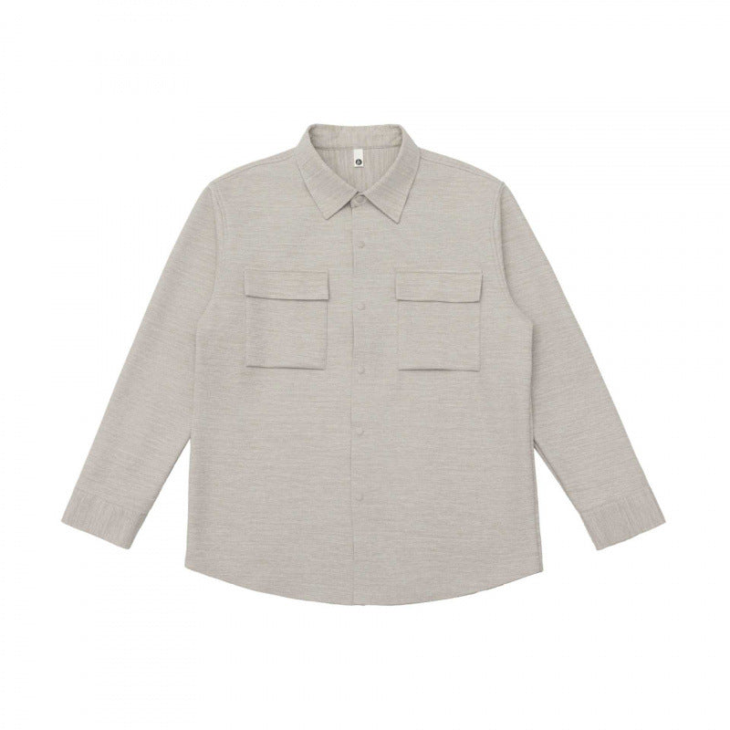 Unisex Overshirt made of structured knit blend with patch flap pockets Fashion Glam