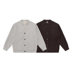 Unisex Casual Button Jacket made of Sweat Fabric with Stand-up Collar, Ribbed Cuffs and Side Pockets Fashion Glam