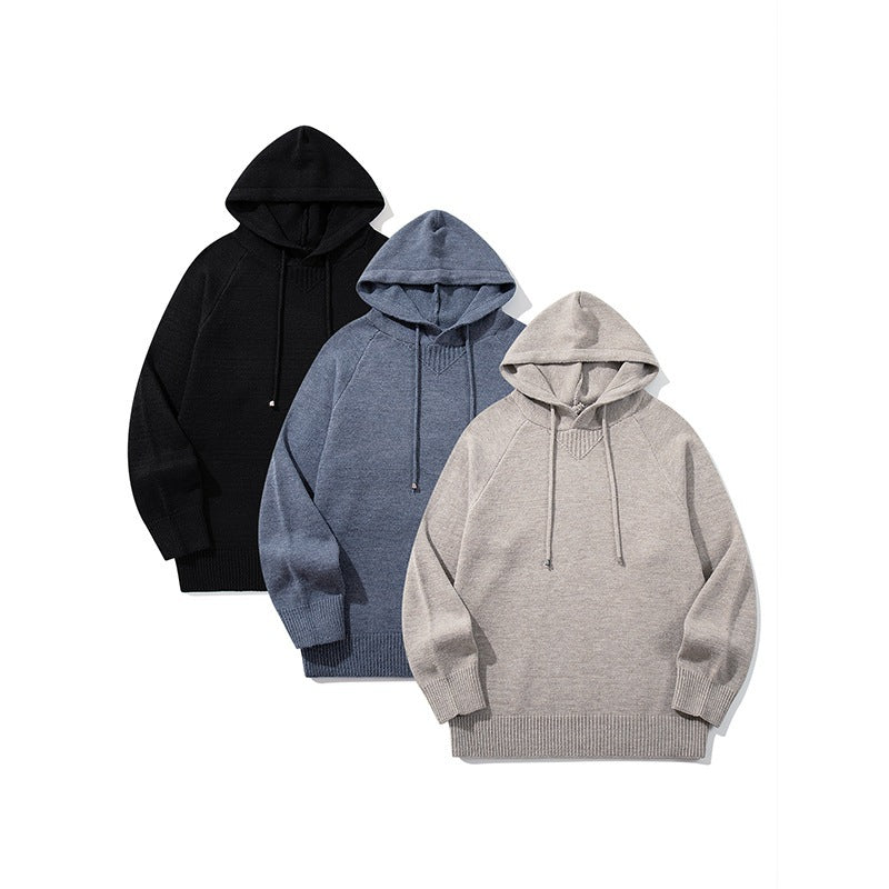 Unisex Oversize Knit Hoodie with Raglan Sleeves and Ribbed Cuffs Fashion Glam