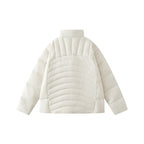 Unisex Boxy padded jacket with high stand-up collar and contrasting two-way zipper Fashion Glam