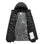 Men's Heated Puffer Jacket with Multi-Zone Heating System and Hood Fashion Glam