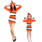 Ladies' animal costume in clownfish design with hood and colorful accents Fashion Glam