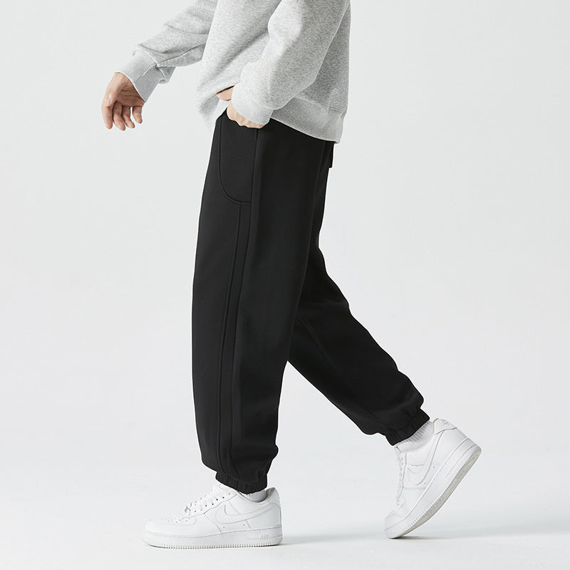 Men Comfortable Athletic Jogging Pants with Drawstring and Elastic Ankle Cuffs Fashion Glam