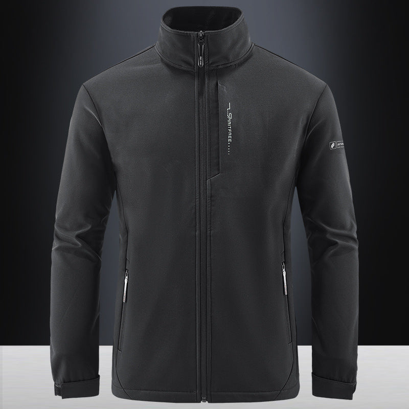 Men's Technical Softshell Jacket with windproof shell, high collar and zip pockets Fashion Glam