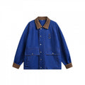 Unisex Kastige Denim-Worker Jacket with Cord Collar, Flap Pockets and D-Ring Fashion Glam