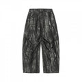 Unisex Wide Cropped Pants with Asymmetrical Layer Inserts, Elastic Waistband, and Coated Structure Fashion Glam