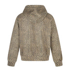 Unisex hooded jacket in all-over leopard with vintage effect, zipper and destroy embroidery Fashion Glam