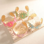 Women's bangle with floral flower pattern Fashion Glam