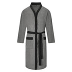 Men's lightweight cotton kimono bathrobe with waffle texture and patch pockets Fashion Glam