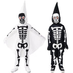 Women's skeleton costume with cloak and gloves Fashion Glam