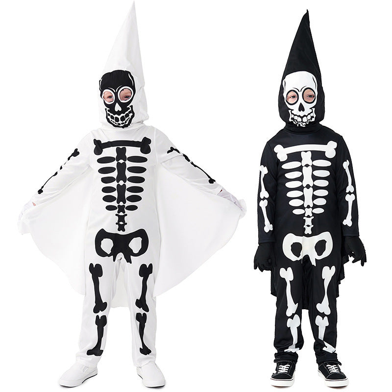 Women's skeleton costume with cloak and gloves Fashion Glam