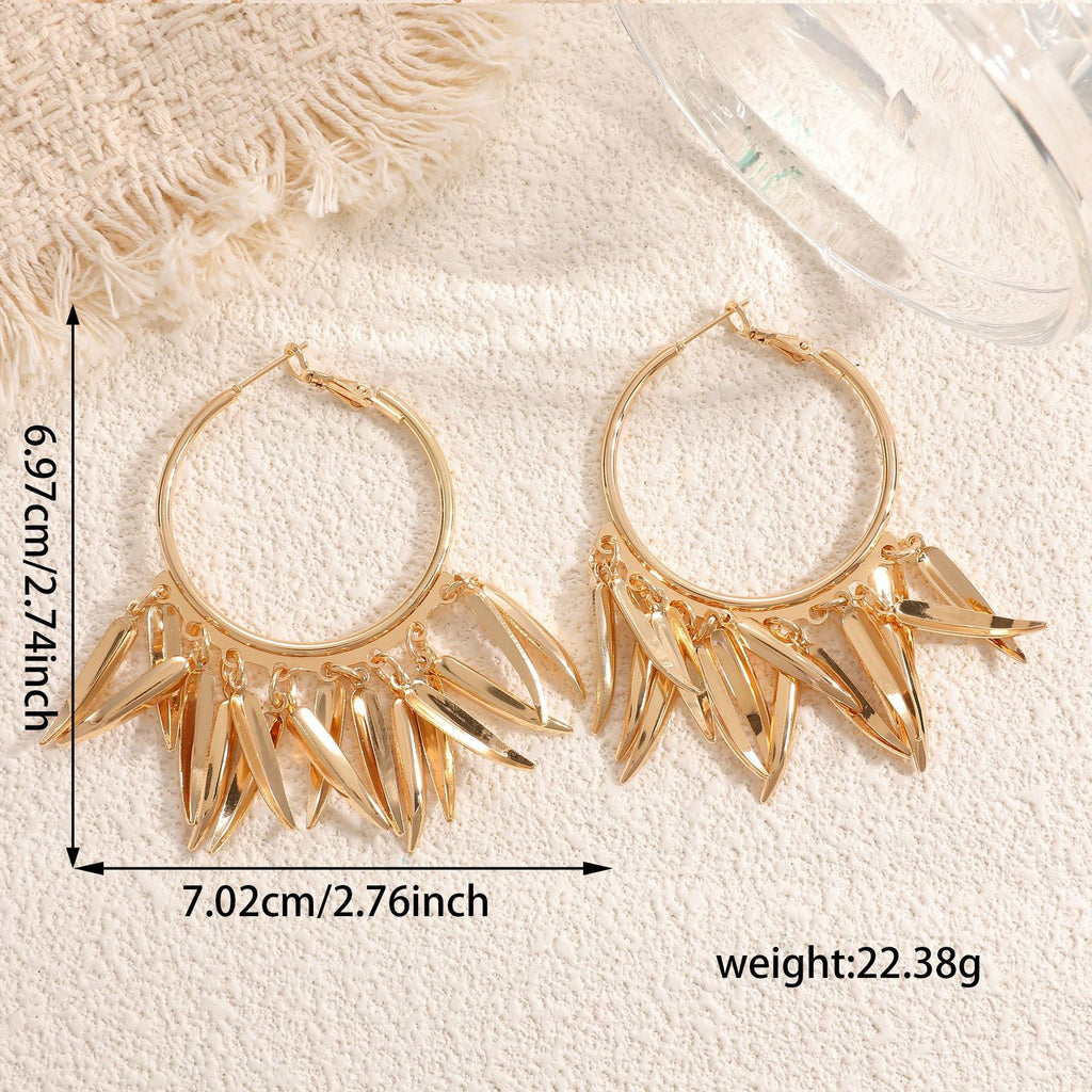 Women Hanging Earrings with Elegant Decorative Leaf Design Fashion Glam