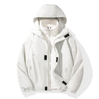 Men's Two-Piece Hybrid Hooded Jacket with Integrated Fleece Lining and Concealed Zippers Fashion Glam