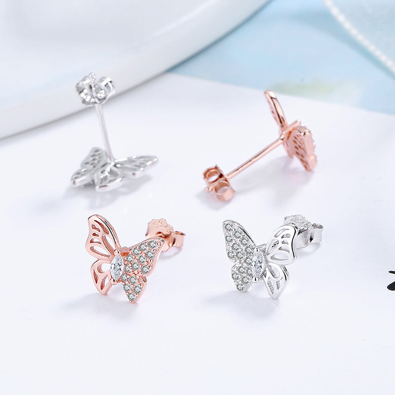 Ladies earrings in an elegant butterfly design with sparkling zirconia Fashion Glam