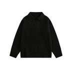 Unisex Wide-Cut Fine Knit Polo with Short Henley Closure and Kent Collar Fashion Glam
