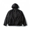 Unisex Boxy Hooded Jacket made of textured cotton blend with full zip and flap pockets Fashion Glam