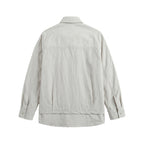Unisex Oversized Shirt Jacket with Two-Layer Hem, Chest Welt Pocket and Structured Cotton Blend Fashion Glam