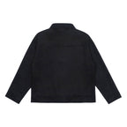 Unisex Boxy Transitional Jacket with Velvet Texture, Shirt Collar and Diagonal Insert Pockets Fashion Glam