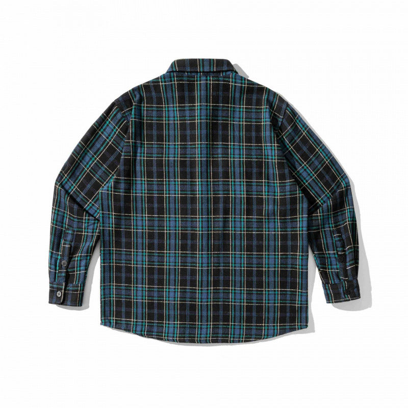 Unisex Checked Overshirt in Boxy Workwear Style with Patch Pockets and Shirt Collar Fashion Glam