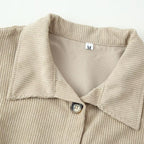 Women's long shirt tunic made of fine ribbed jersey with shirt collar and continuous button placket Fashion Glam