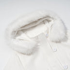 Women's short cut winter bomber jacket with hood and faux fur trim Fashion Glam