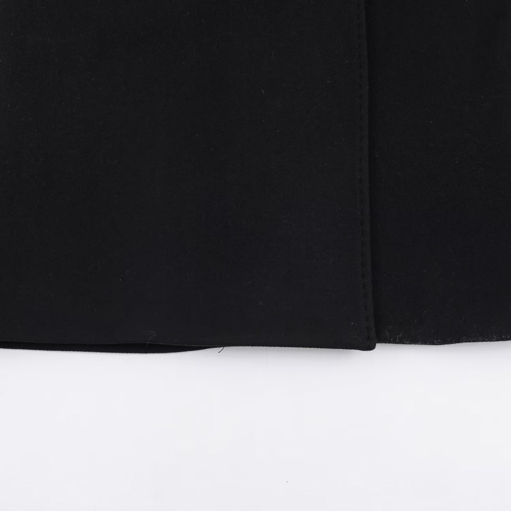 Women's wrap coat made of wool blend with belt at the waist and large patch pockets Fashion Glam