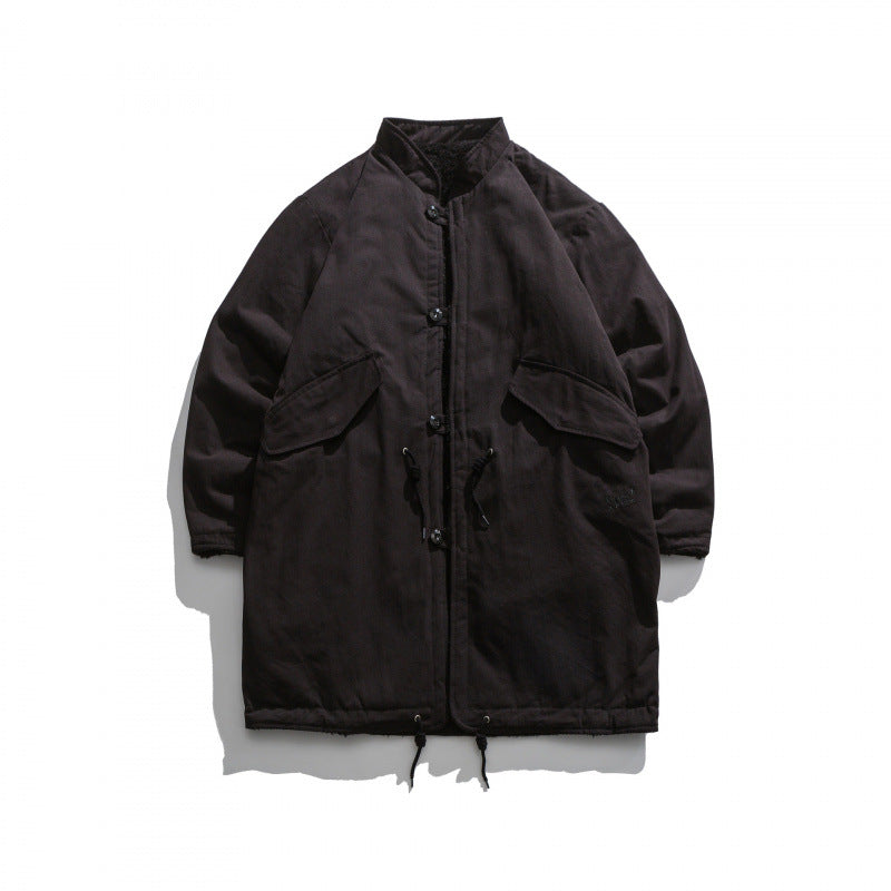 Men's Insulated Parka Jacket in Oversized Cut with Sherpa Lining and Drawstring Hem Fashion Glam