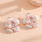 Ladies' flower earrings with intricate design and glossy accents Fashion Glam