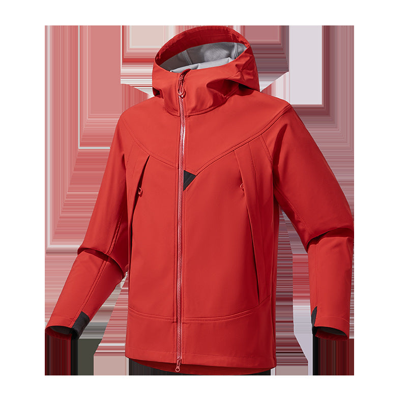 Men's Lightweight Softshell Hoodie Jacket with Windproof Breathable Membrane and Ergonomic Cut Fashion Glam