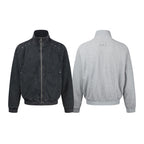 Unisex Chunky Knit Zip Bomber Jacket with Stand-up Collar, Stud Detail and Zip Pockets Fashion Glam