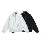 Unisex Oversize-Halfzip-Sweatshirt with Stand-up Collar and Flap Pockets Fashion Glam