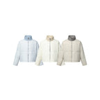 Unisex Boxy Puffer Jacket with Stand Collar in Contrast Design and Square Quilting Fashion Glam