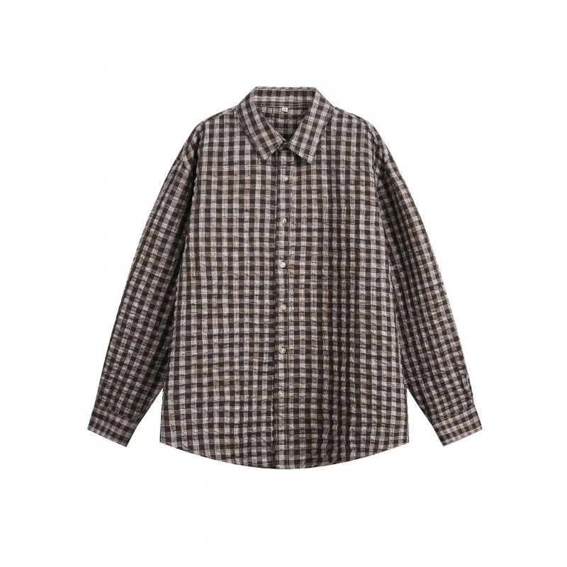 Unisex Oversize Shirt made of brushed flannel with check pattern and rounded hem Fashion Glam