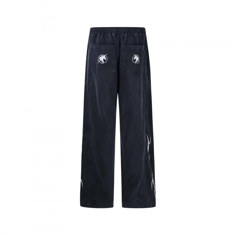 Men's loose sweatpants in baggy cut with elastic waistband, drawstring and gathered knee area Fashion Glam