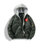 Men's bomber jacket with removable hood inner lining and quilted thermal insulation Fashion Glam