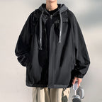 Men's two-layer softshell overlay jacket with hood, wind and water repellent membrane and adjustable hem Fashion Glam
