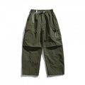 Men's Utility Cargo Pants with Wide Leg, Elastic Waistband and Multiple Pockets Fashion Glam