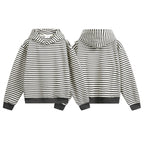 Unisex Striped Oversize Hoodie made of Cotton Blend with Ribbed Cuffs Fashion Glam
