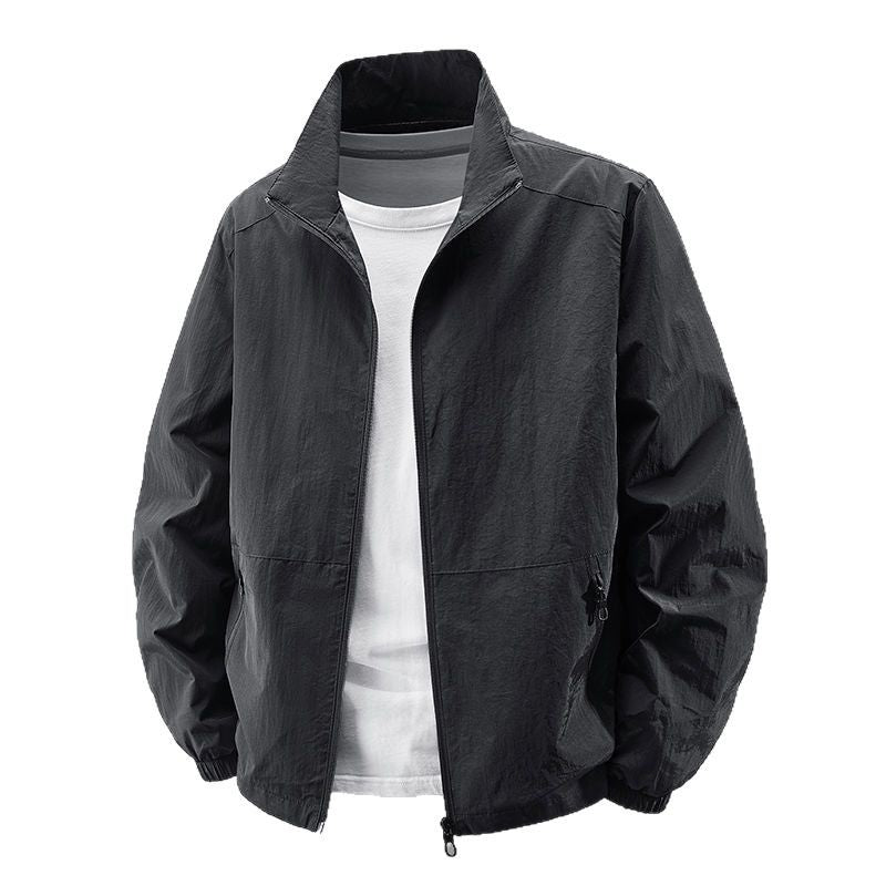 Men's Ultra-Lightweight Urban Windbreaker with Stand-Up Collar, Two-Way Zipper and Elastic Cuffs Fashion Glam