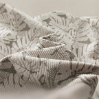 Men's cord jacket in trucker style with tonal leaf pattern, snap-button front and flap pockets Fashion Glam