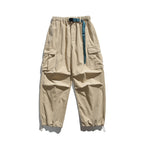 Men's Baggy Cargo Pants with Elastic Waistband, Utility Pockets and Drawstring Closure Fashion Glam